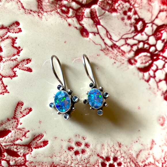 🥀Vintage🥀Mosaic Opal Earrings - Picture 2 of 3